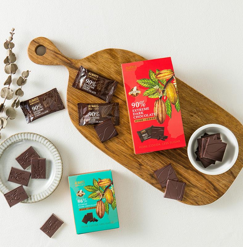 「歐維氏屏東可可90%極致黑巧克力」獲得世界品質評鑑大賞金獎。（資料來源：宏亞食品）