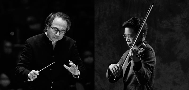 (由左到右)《悲愴交響》指揮家呂紹嘉，小提琴家黃俊文 (照片由國家交響樂團提供)