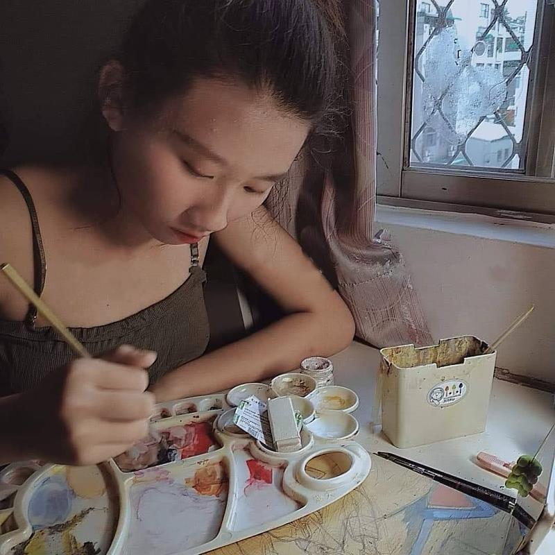 張玉美同學將自己的情感投注在設計領域。