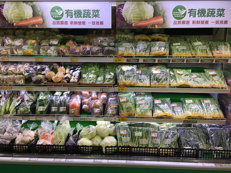 超市有機專櫃多樣化國產有機農產品，新鮮健康一次選購