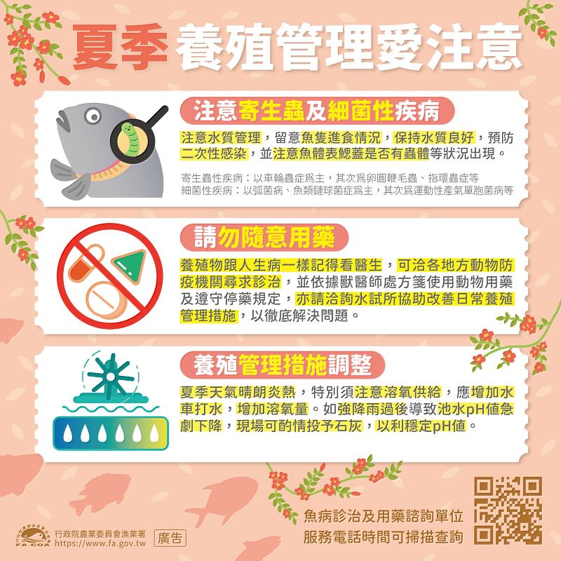 夏季高溫炎熱 籲請養殖漁友作好防暑及魚塭夏季管理