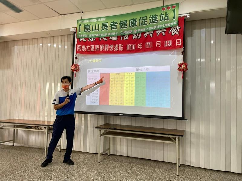 許景林老師為銀髮族解說體適能數據