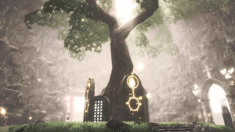 線上遊戲《守護》，建構了4個神聖空間，圖為生命樹大廳。（圖由世界宗教博物館提供）