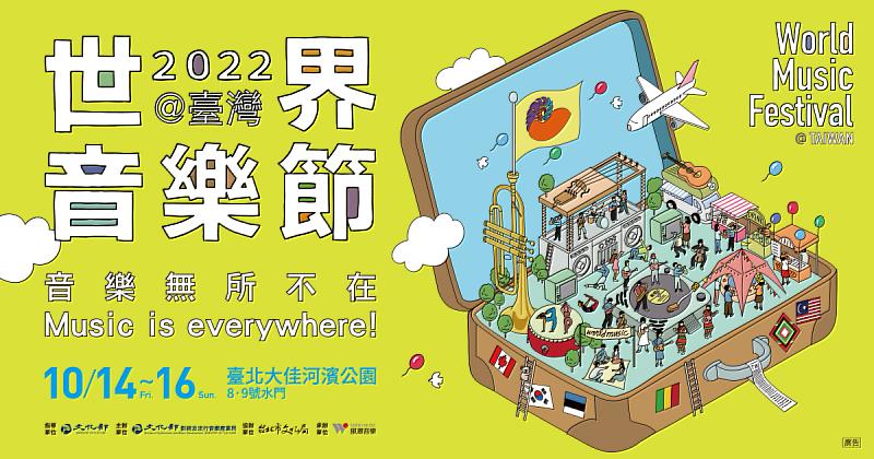 2022世界音樂節@臺灣 將於10/14-10/16在大佳河濱公園登場