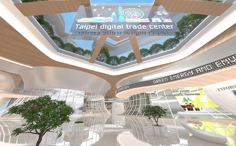 臺北市政府創各縣市之先，建置「Taipei Digital Trade Center 數位臺北館」，打造3D沉浸式的元宇宙線上貿易體驗。