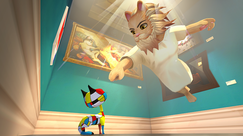 HTC 旗下 VR 應用平台 Viveport 與日本知名畫家山本修合作之《貓·美術館：畫中有畫》(Paintings within paintings)。