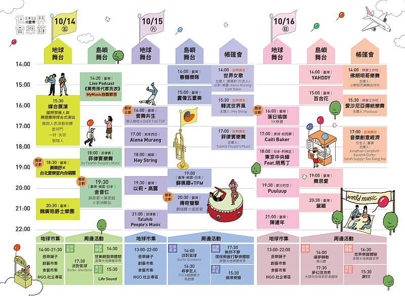 2022世界音樂節節目總表。（圖／風潮音樂提供）
