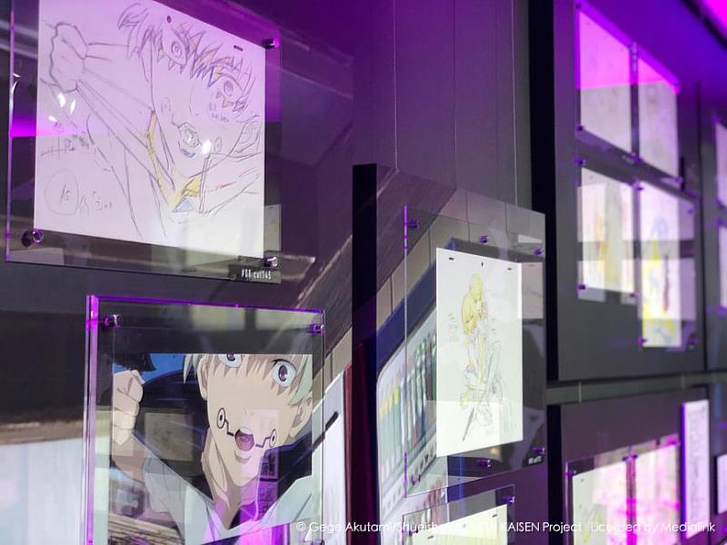 展出數百件原畫、手稿、分鏡稿，粉絲可以一窺「咒術迴戰」動畫製作過程中的珍貴稿件。圖／聯合數位文創提供