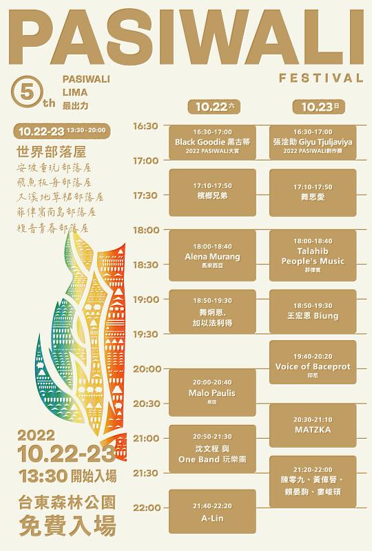 國內外原民卡司22、23日大集合 2022 PASIWALI音樂節 秋風音樂饗宴嘉年華 A-Lin與Matzka等與您一起嗨翻臺東！