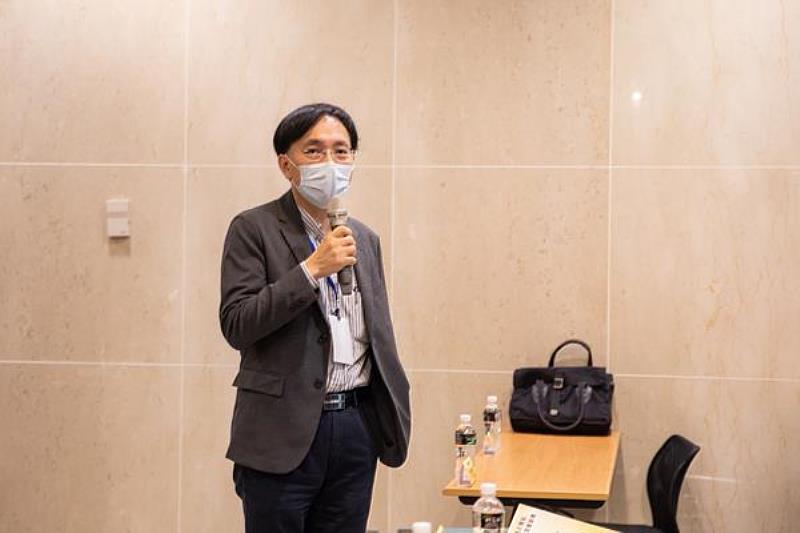 國立中興大學創新產業暨國際學院董澤平院長於「強化電視從業人員之隱私及個資保護觀念交流座談會」致詞。