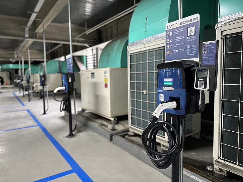 EVALUE於林口三井OUTLET停車場設置共14座充電樁，並提供EVALUE APP及悠遊卡等多元使用方式。