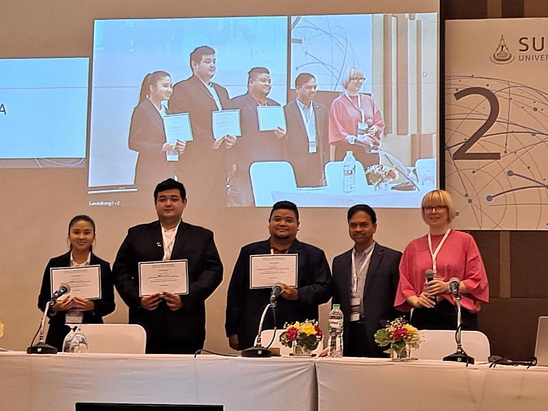 臺科大三位跨國籍、跨系所學生組成團隊「EquaLearn」，在各國22組參賽團隊中脫穎而出獲得首獎，並由主辦單位提供機票與住宿補助至泰國參加「世界科技大學聯盟學生競賽」年會。