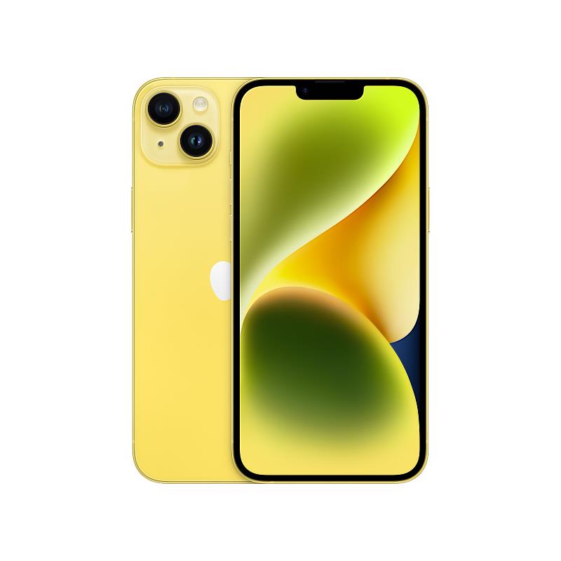 台灣大哥大將於3月14日開賣iPhone 14與14 Plus黃色新款，搭配台灣大5G指定專案，最低0元就能帶回家，圖為iPhone 14 Plus。