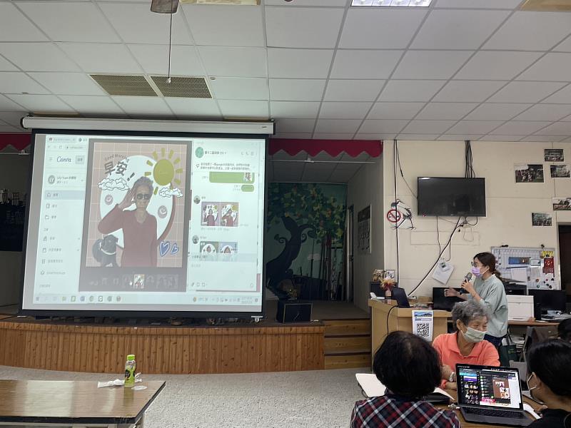 崑大生將LINE貼圖製作教學導入社區的「黑皮學院」長照課程