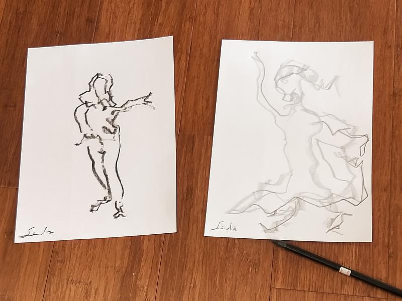 動態速寫工作坊作品(新竹市美術協會提供)