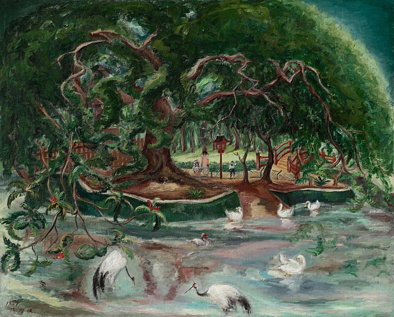 陳澄波，〈嘉義遊園地〉，1937，油彩、麻布，130.2x162.5公分，國立臺灣美術館典藏。