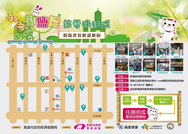 Go兔新鹽埕 節電速達成 採點實境解謎地圖，資料來源: 新鹽埕商圈