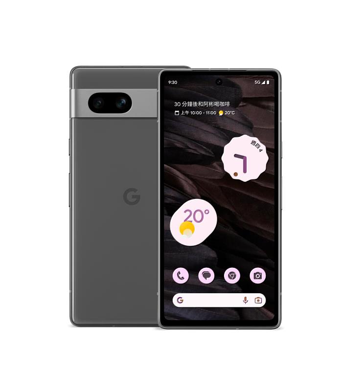 台灣大哥大電信獨賣 Google Pixel 7a ，搭配指定專案0元帶回家。圖為Google Pixel 7a 石墨黑。