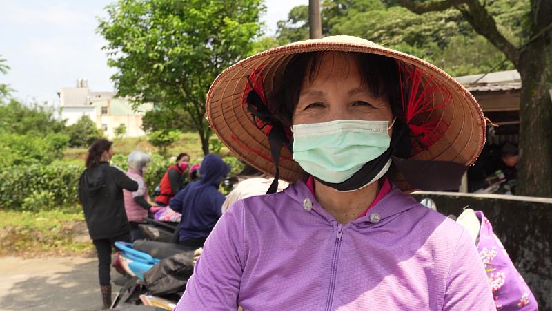 新住民黃火妹在茶園工作7年，肯定小粟手作茶葉的品質