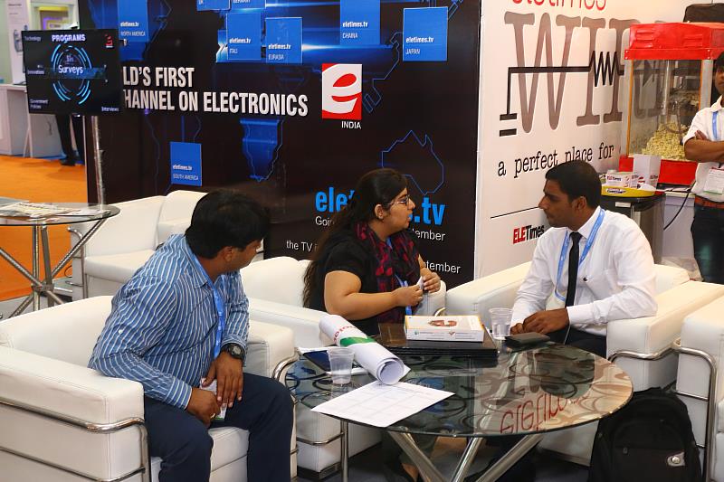 「印度電子展（Electronica India）」為印度規模最大的電子專業展，吸引許多印度買主觀展洽談。(貿協提供)