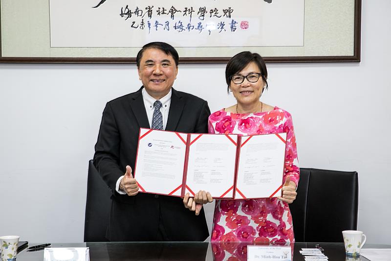 西來大學校長Dr. Minh-Hoa Ta (謝明華) 於5月30日率團拜訪海大並簽署合作備忘錄