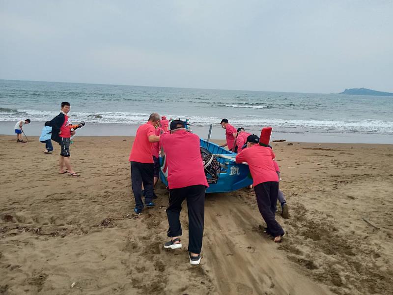 準備下海做牽罟漁法