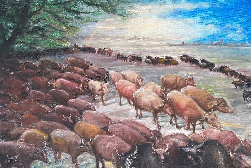 林興的作品〈百牛圖〉