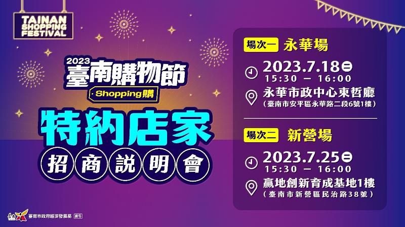 迎接臺南400，「2023臺南購物節」相揪店家逗陣作伙拚經濟！