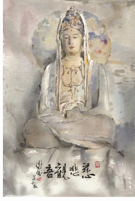 〈慈悲觀音〉水彩_2010_57x38cm