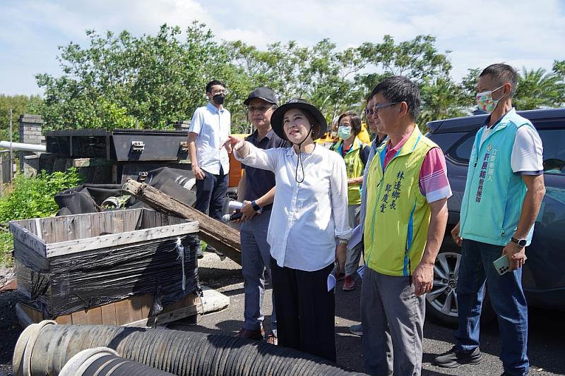 杜蘇芮颱風逼近 周春米視察林邊抽水站