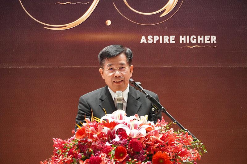臺灣科技大學8月1日舉辦華夏校區成立典禮，教育部長潘文忠致詞。
