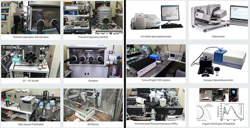 海大有機光電實驗室現有製程及量測儀器