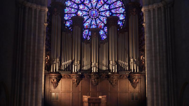 VR體驗場景照-巴黎聖母院管風琴(Orgue de Notre-Dame de Paris)。 圖/      圖/ HTC、VIVE Arts、 Orange、Excurio