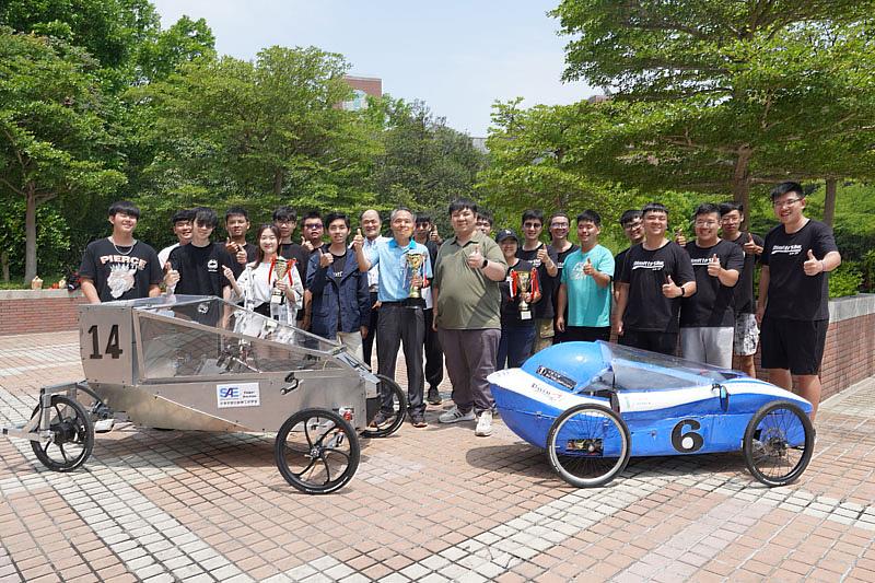 大葉大學機械系在全國大專校院環保節能車大賽抱回三個獎盃