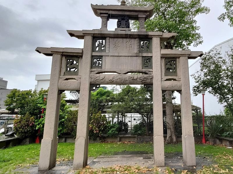 新竹市市定古蹟「蘇氏節孝坊」維護後。