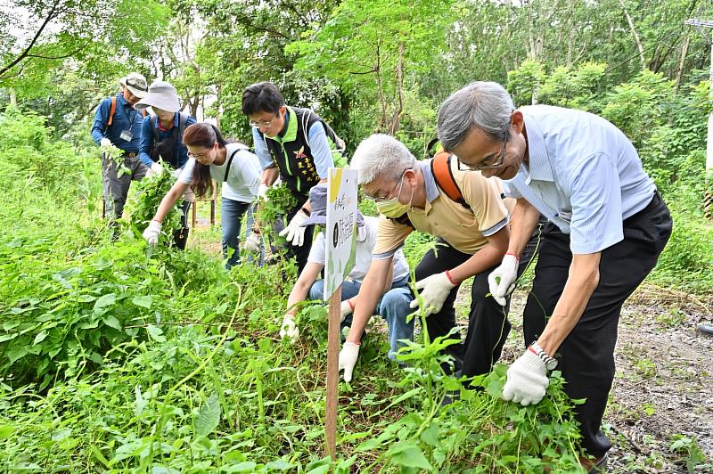 中興大學、嘉義縣政府及臺南市政府均一起親自除蔓護生態