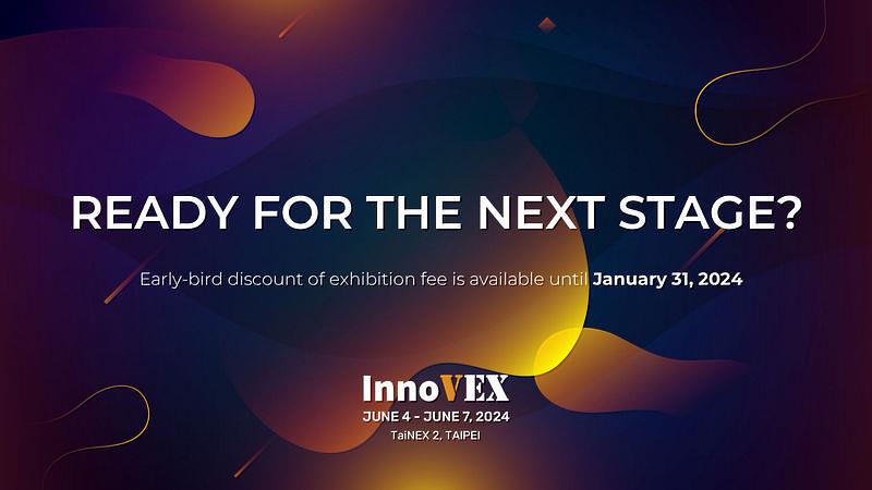 InnoVEX 2024訂於6月4日至6月7日舉辦，現已開放海內外新創團隊線上報名。第一階段報名廠商可享有早鳥價八折起的優惠，詳細資訊可至InnoVEX網站查詢 https://innovex.computex.biz。