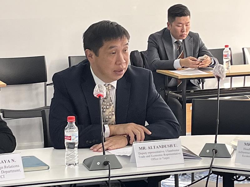 蒙古駐台副代表阿拉坦德希(Altandush U.)致詞。
