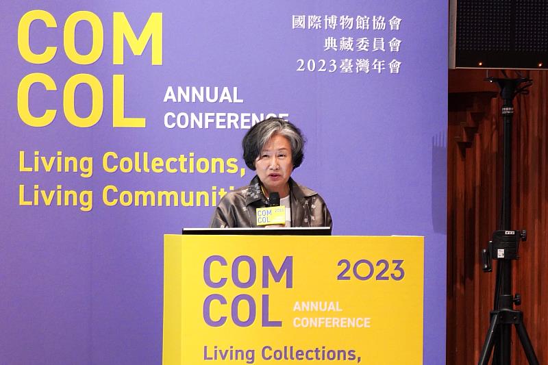 ICOM副主席張仁卿揭示年會主題「活力典藏‧動能社群：當代典藏的關懷實踐」。（國立臺灣博物館提供）