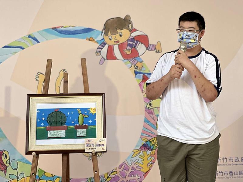 圖3：電腦繪圖類第三名光武國中蔡誠陽同學介紹作品