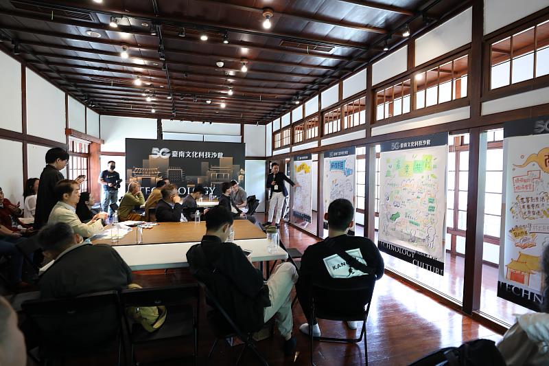 透過「The World Café-世界咖啡館」模式交流的「5G臺南文化科技沙龍」成果發表。