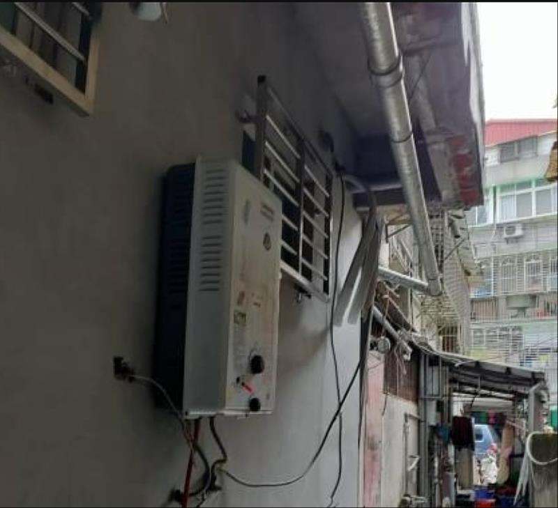 屋外型熱水器正確安裝於室外通風處
