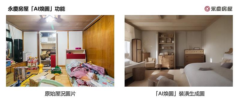 永慶房屋「AI煥圖」功能，能夠幫助消費者更好地想像家的未來模樣。