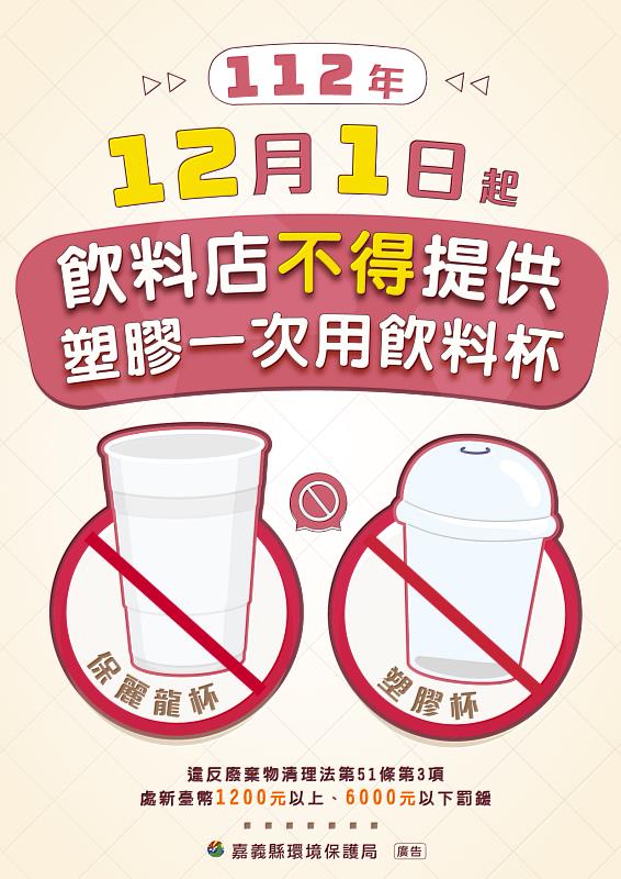 嘉義縣限塑啟動  12月起飲料店禁一次用塑膠杯-3