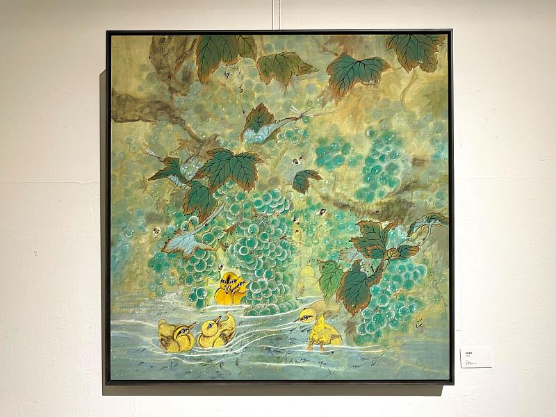 莊惠祺作品《真葡萄樹》,於莊惠祺彩墨創作師生聯展「聽我說」展出。