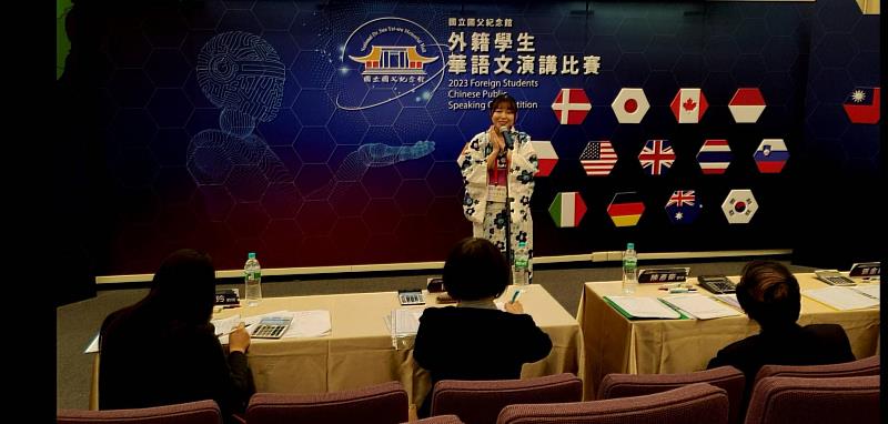 東海大學華語教學中心的日本學生真嶋朔也初學華語即挑戰「第50屆外籍學生華語文演講比賽」