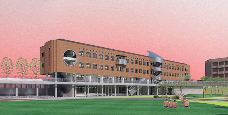 建功高中新建校舍完工模擬圖。