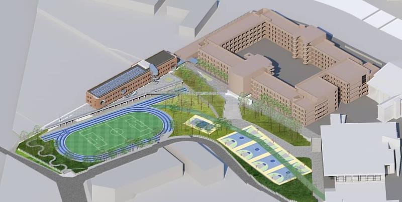 建功高中新建校舍完工模擬圖。