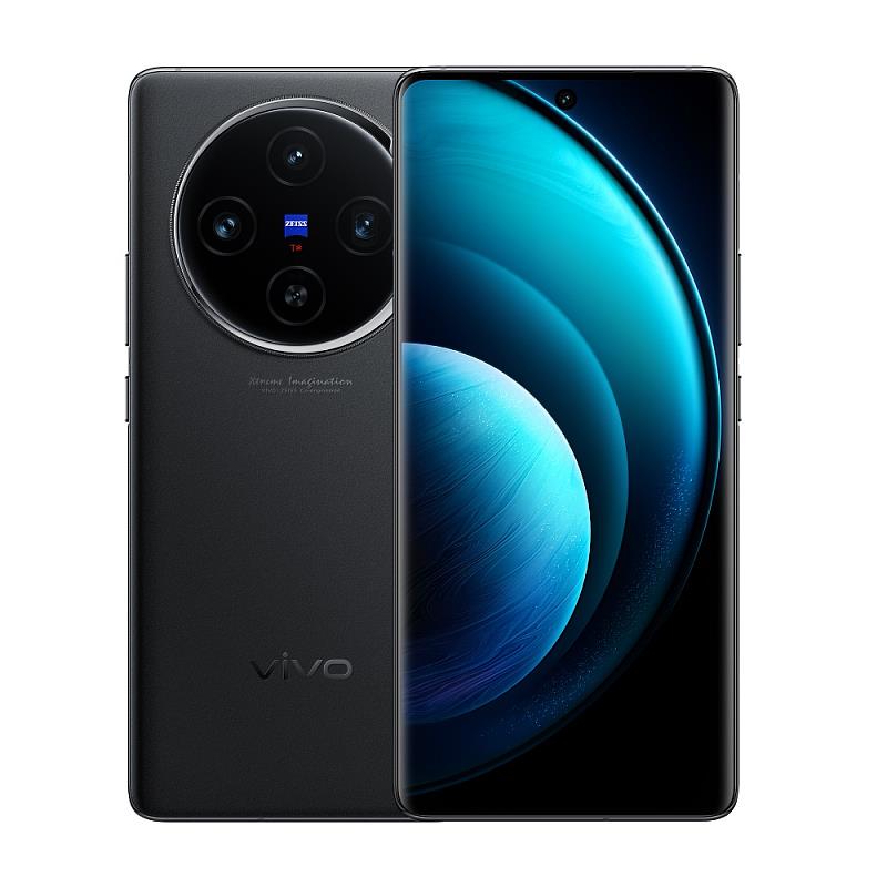台灣大即日起開放預購vivo X100系列，其中，vivo X100搭配台灣大指定專案月租1,399元，手機只要0元就能帶回家，圖為vivo X100「隕石黑」。