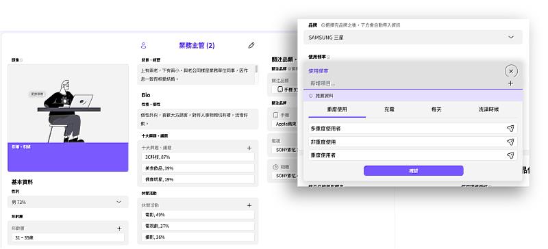 「使用者研究數位工具」資料推薦功能